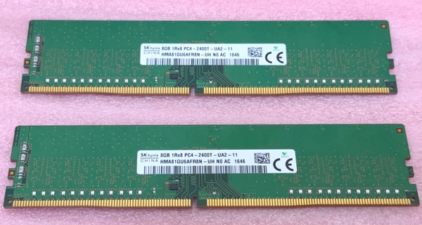 ∠SK hynix HMA81GU6AFR8N-UH 2枚セット - PC4-19200/DDR4-2400/PC4-2400T 288Pin DDR4 UDIMM 16GB(8GB x2) 動作品