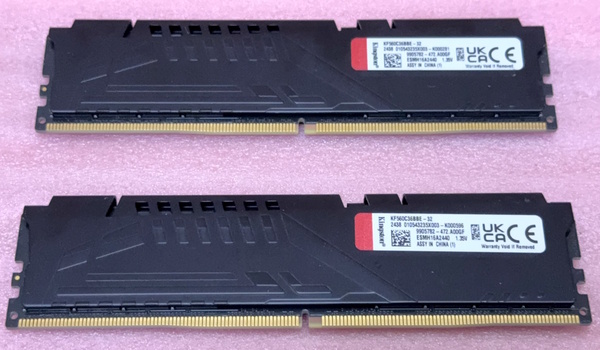 ◎Kingston Fury Beast KF560C36BBE-32 2枚セット - PC5-48000/DDR5-6000 288Pin DDR5 UIMM 64GB(32GB x2) 動作品