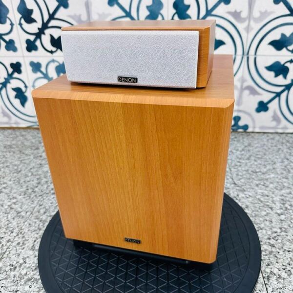 美品 DENON デノン DHT-300 5.1ch スピーカー サブウーファー セット 木目 音響機器 オーディオ機器