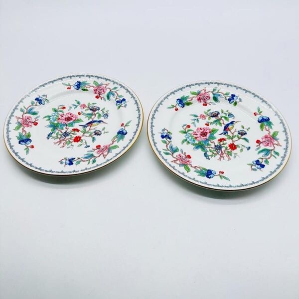 エインズレイ Aynsley ペンブロック PEMBROKE プレート 2枚 ペア 洋食器 皿 花柄 フラワー 約21cm 現状