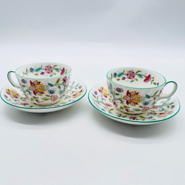 MINTON ミントン ハドンホール HADDON HALL カップ&ソーサー 2客 ペア 花柄 洋食器 コーヒー ティー 茶器