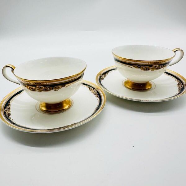 NARUMI ナルミ エグゼクティブ コレクション EXECUTIVE カップ&ソーサー 2客 ペア 金彩 洋食器 コーヒー ティー 現状