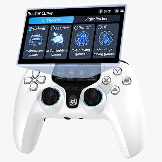 933 NBCP PC コントローラー 多機能LCDディスプレイ付き ドリフト防止ホールスティック ホールトリガー Switch PC/Switch/Android/iOS/PS3