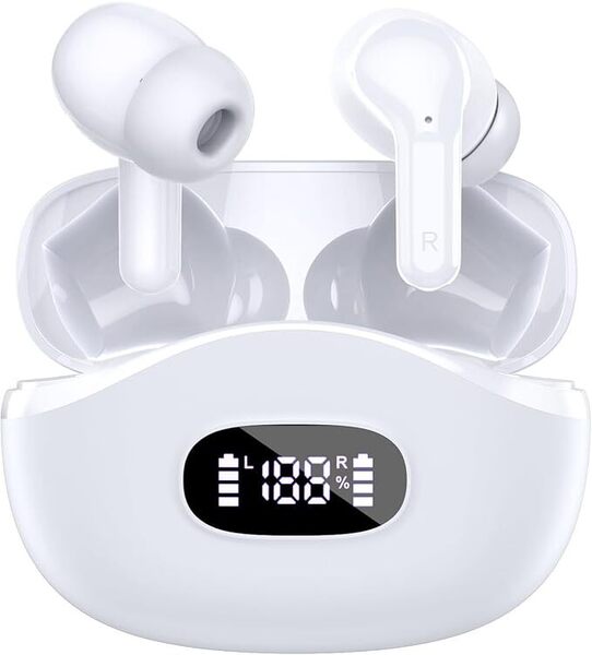 946 イヤホン Bluetoothイヤホン ワイヤレスイヤホン white ブルートゥースイヤホン Bluetooth5.4+EDR搭載 ハンズフリー通話 iOS&Android