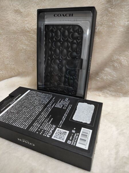 (F12)COACH iphone 12Pro Max用手帳型ケース/ブラック コーチ スマホケース