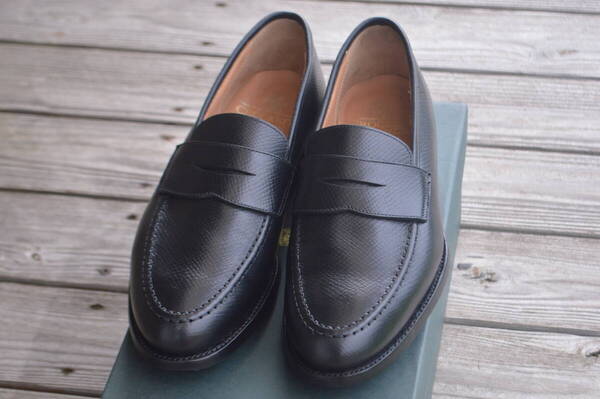 着用数回 CROCKETT&JONES BOSTON2 8E ハッチグレイン ブラック ボストン2 ローファー