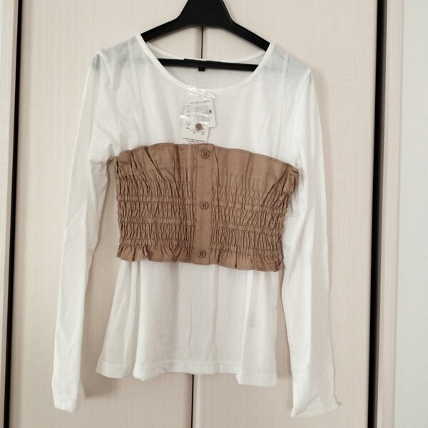 新品タグ付 2点セット SUGAR SPOON シュガースプーン ビスチェ×ロンT レディース 白 長袖カットソー 長袖Tシャツ 送料無料 匿名配送