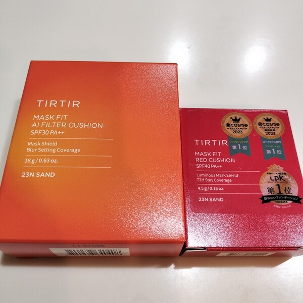 23N【2個セット】新品 TIRTIR ティルティル マスクフィット AIフィルタークッション18g&レッドクッション ミニサイズ4.5gファンデーション