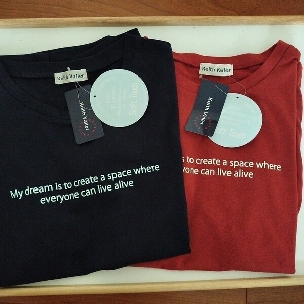 2枚セット【Mサイズ】新品タグ付き Keith Valler 半袖Tシャツ ルームウェア レディース トップス ミセス ロゴ ネイビー&赤系 送料無料
