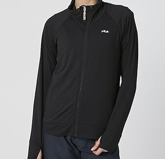 【LLサイズ】新品 FILA フィラ レディース ブロックメッシュUVウェア ラッシュガード 長袖 スポーツウエア 324673 黒 ブラック