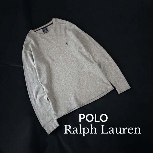 POLO Ralph Lauren サーマルシャツ クルーネック ロンT グレー 長袖 輸入 海外セールス品 ポニー刺繍 ラルフローレン RALPH LAUREN