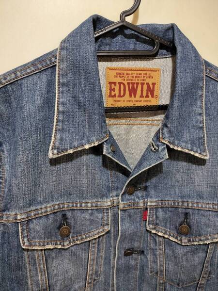 送料込み★即決★EDWIN エドウィン Gジャン デニムジャケット ダメージデニム 状態良好 sizeL