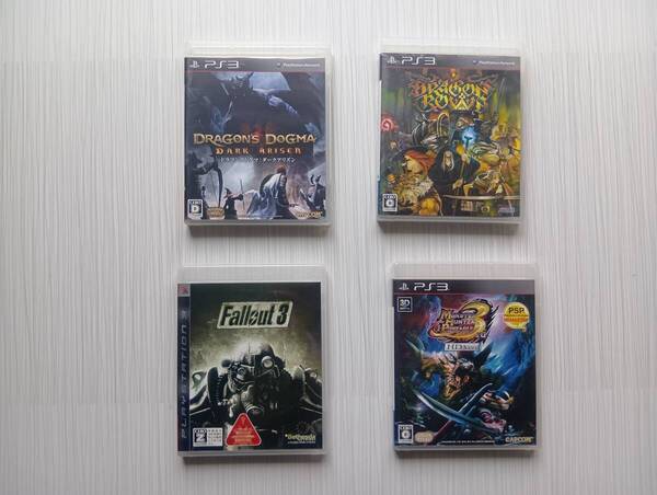 ps3 4本セット ドラゴンズクラウン モンスターハンターポータブル フォールアウト3 ドラゴンズドグマ ダークアリズン