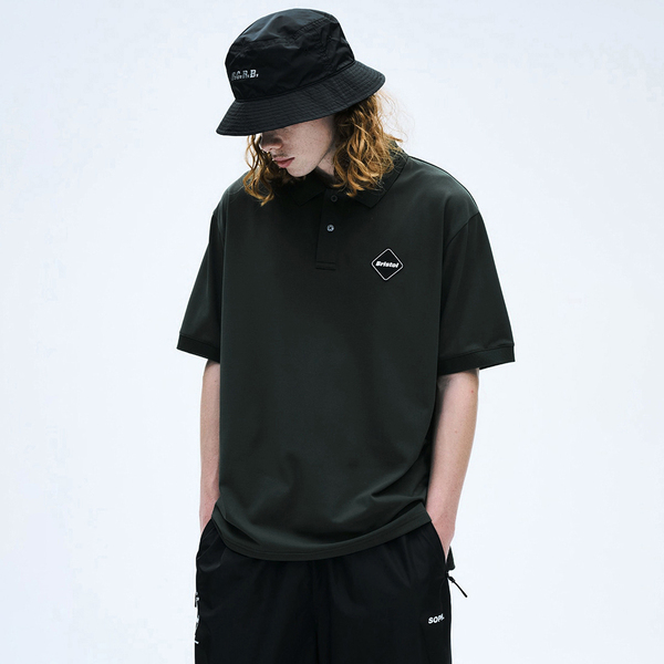 25SS新品L黒★F.C.Real BristolポロシャツEMBLEM POLOポロFCRBブリストルF.C.R.BチームポロSOPHジャージGOLFゴルフNIKEゲームシャツSOPHNET