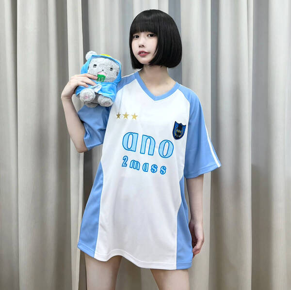 新品Lサイズ☆あのちゃんanoユニフォームあのTシャツanoサッカーシャツT-shirtフェス限定GAME SHIRTゲームシャツJAPAN JAM2025水色 未使用