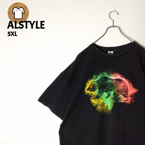 ALSTYLE 半袖 Tシャツ 5XL ブラック 黒 B79 コットン 綿 ビッグサイズ 大きい 大きめ ビッグシルエット ゆるダボ ゆったり アルスタイル