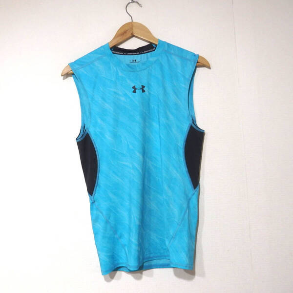 【送料無料】アンダーアーマーコンプレッションウェアノースリーブシャツ/LGサイズ メンズ 水色 UNDER ARMOUR