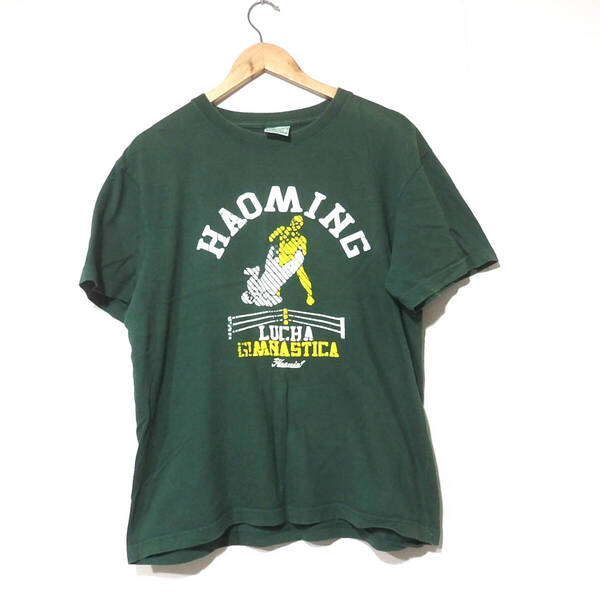 【送料無料】Haoming ハオミンTシャツ/プロレス プリントダメージあり 裾ややほつれあり