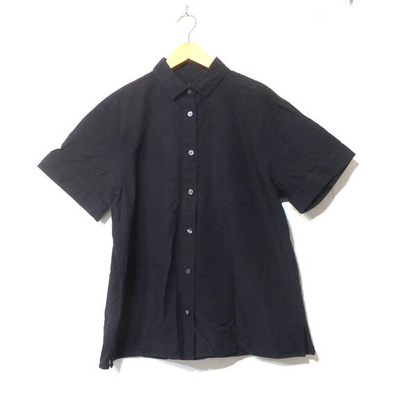 【送料無料】無印良品半袖シャツ/ レディース Mサイズ 黒 MUJI