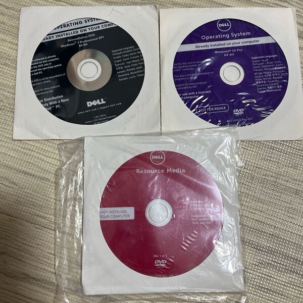 ★未開封品★DELL Operating System DVD Windows 10 Pro 64-bit&OptiPlex-3020,7020,9020 Resource Media&Operating System DVD win7 64bit