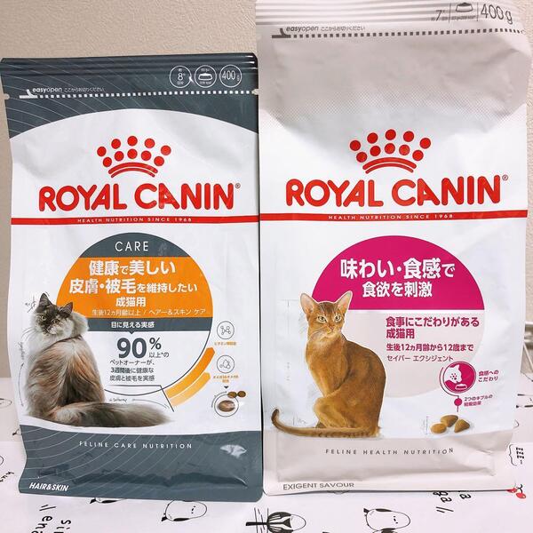 猫まっしぐら ロイヤルカナン 猫 ヘアー&スキンビューティー と 味わい食感 400g1袋ずつ #鍵しっぽネコの森キャットフード