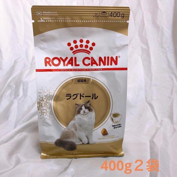 猫まっしぐら ロイヤルカナン 猫 成猫 ラグドール 400g2袋 キャットフード #鍵しっぽネコの森キャットフード