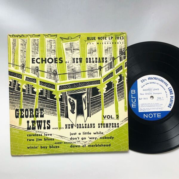 #3662【希少名盤】ジョージ・ルイス GEORGE LEWIS New Orleans Stompers Jazz LPレコード ジャズ BLP 7013 RVG 10インチ 1953年 BLUE NOTE