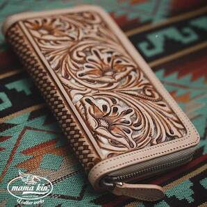 カービングウォレット/ラウンドファスナー長財布/パイソンレザー/レザーウォレット/ヌメ革/サドルレザー/rf009cp84nl