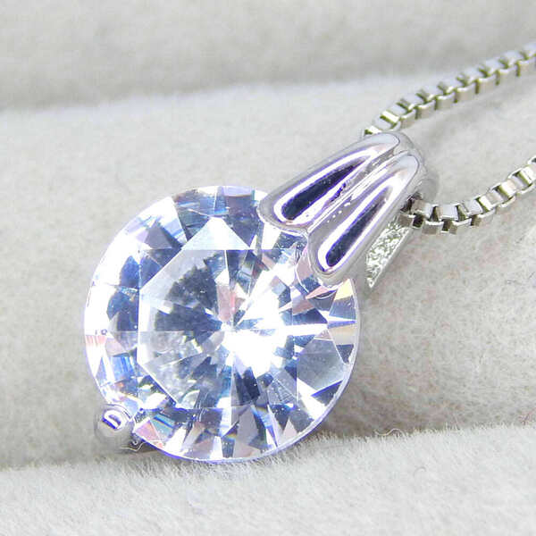 再入荷★最高級の逸品 大粒 CZダイヤモンドネックレス ペンダント 2ct 刻印有 限定 プラチナ仕上 キュービックジルコニア 人気 シルバー925