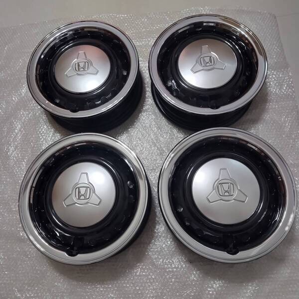 送料無料 ホンダ 純正 スチール ホイール Nボックス Nワン Nワゴン N-BOX N-ONE N-WGN スラッシュ リング傷有 キャップ付 4本セット 中古品