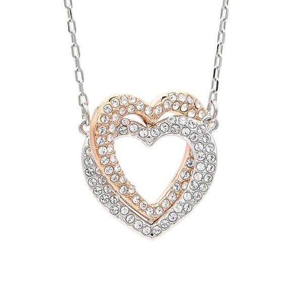 スワロフスキー SWAROVSKI ネックレス ペンダント ハート インフィニティ INFINITY HEART ローズゴールド ホワイト 5518868