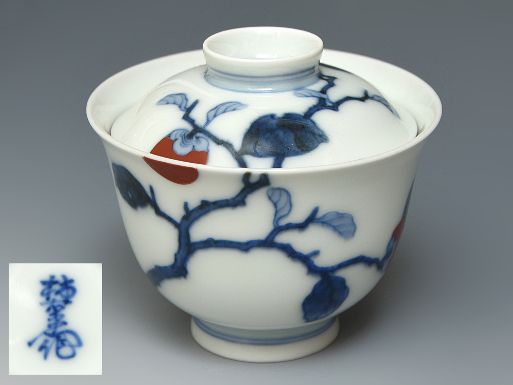 名品❗】江戸時代後期 柿右衛門様式 染錦 双鳥に 梅花紅葉赤花図