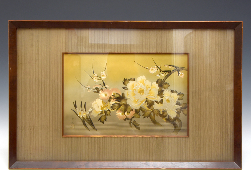 昭和レトロ 桂月刻 彫金製 銅板彫刻 牡丹 花 絵画 額縁 額装 インテリア 2025年最新】Yahoo!オークション -彫金 額の中古品・新品・未