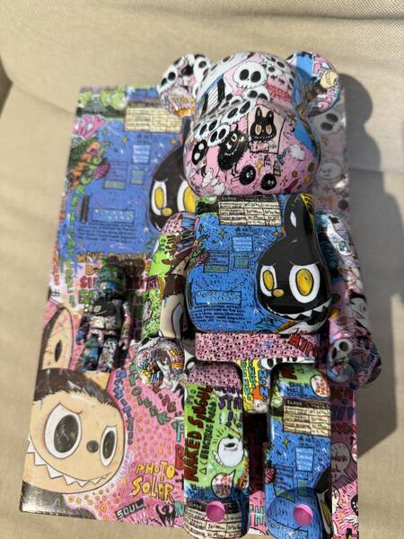 BE@RBRICK KASING LUNG 100% & 400% ラブブ ベアブリック HOW2WORK KAWS 開封美品 新品近い MEDICOM TOY メディコム トイ