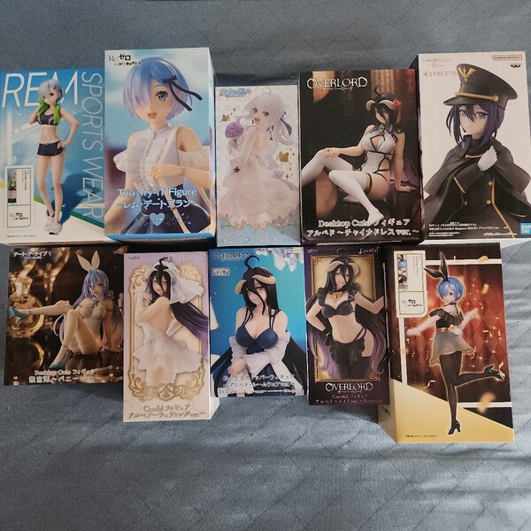 未開封 プライズフィギュア10種まとめ売り レム アルベド イレイナ 崇宮澪 乾紗寿叶 ブラックロベリア 美少女フィギュア