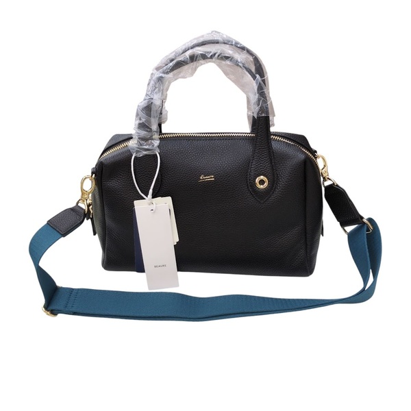 未使用品 Beaure × SHIPS for women ビュレ シップス 別注 B23527S 310-04-1212 牛革 ボストンバッグ ショルダー 2WAY SQ TAPE BOSTON