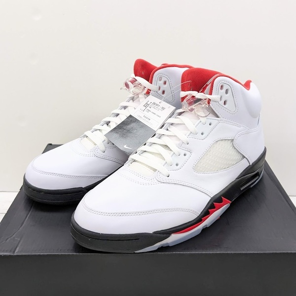 試着程度 NIKE AIR JORDAN 5 RETRO DA1911-102 WHITE FIRE RED-BLACK ナイキ エアジョーダン 5 レトロ ホワイト ファイアレッド 29cm