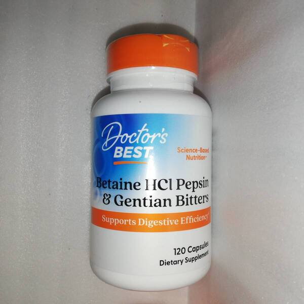ベタインHCL&ペプシン&ゲンチアナビター 120粒 Doctor's Best【新品・送料込】