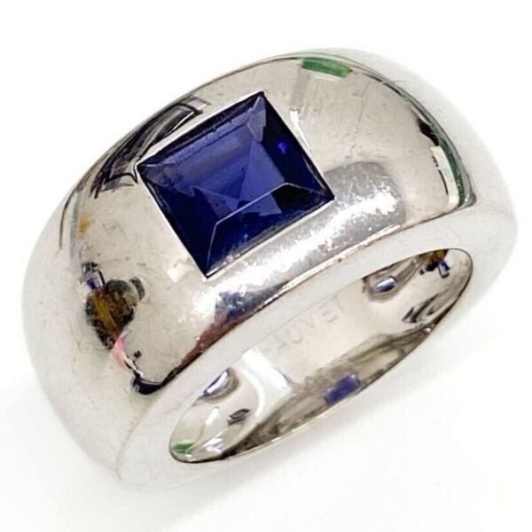 CHAUMET ショーメ リング K18WG 750 刻印あり サファイア 石付き 約13号 重量 13.6g ジュエリー アクセサリー ワイド ホワイトゴールド