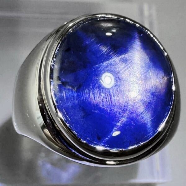 リング Pt900 天然スターサファイア 10.96ct 13.38g ソ付 ロイヤルブルーカラー 非加熱 sapphire コランダム プラチナ 印台