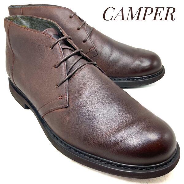 ☆即決・送料無料☆CAMPER カンペール レザーチャッカブーツ 茶 ブラウン 25cm 革靴 ブーツ カジュアル 本革 本皮 メンズ