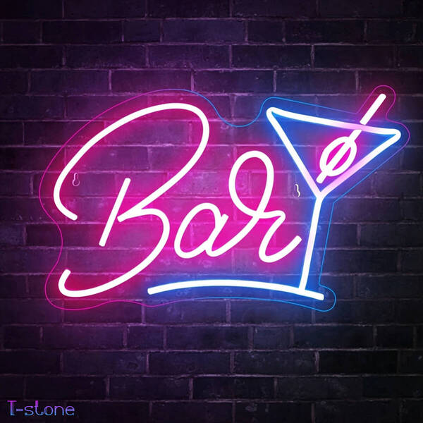 ネオンサイン LED カクテルBAR OPEN看板 インテリア 視認性・存在感抜群 ルームデコレーション イルミネーション ナイトライト 雰囲気照明