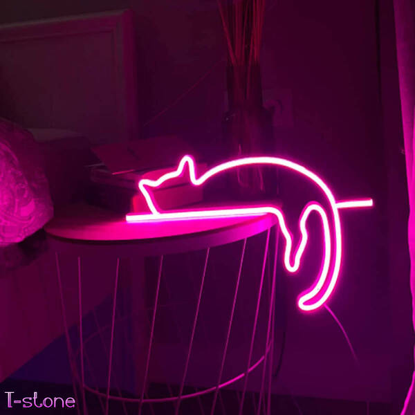 ネオンサイン かわいい猫 モダンなデザイン LED看板 お洒落 インテリア 調光可能 存在感抜群 アート 装飾 ルームデコレーション 雰囲気照明