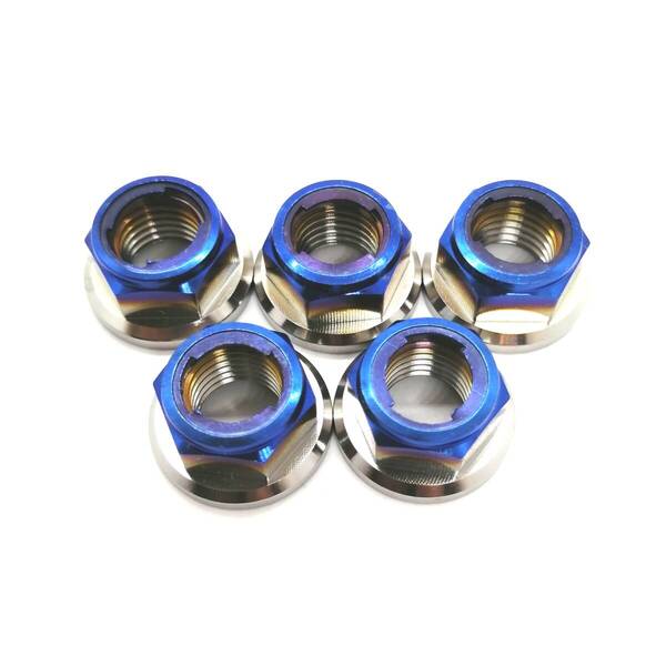 64チタン M10 P1.25 フランジ ロック ナット 5個 チタン合金 Ti6Al4V メタル