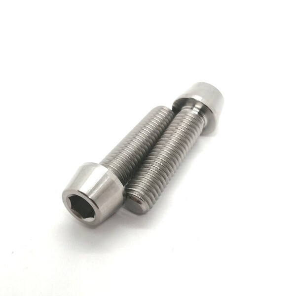 64チタン M8 P1.25 30mm テーパー キャップボルト 2本 チタン合金 Ti6Al4V