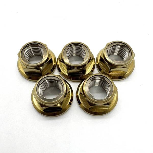 64チタン M10 P1.25 フランジ ロック ナット 5個 チタン合金 Ti6Al4V メタル
