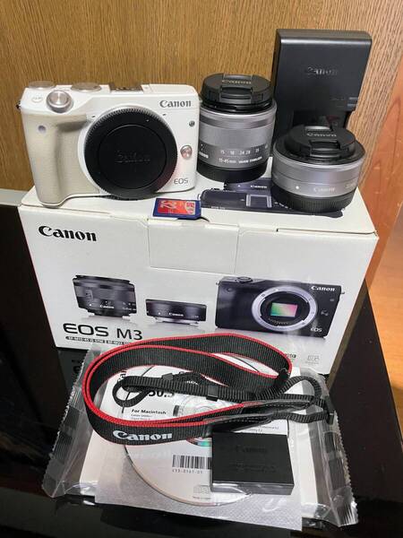Canon EOS M3 キヤノン イオスM3 ミラーレス 一眼カメラ ダブルズームキット EF-M15-45 IS STM/EF-M22 STM KIT