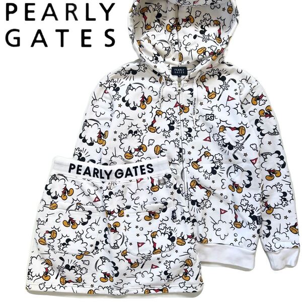 【送料無料】Pearly gates パーリーゲイツ セットアップ ディズニー レディース disney ミッキー コラボ パーカー スカート ゴルフ