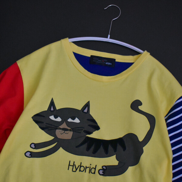 ALDIES アールディーズ クレイジーパターン T Lサイズ メンズ 猫 キャット Hybrid