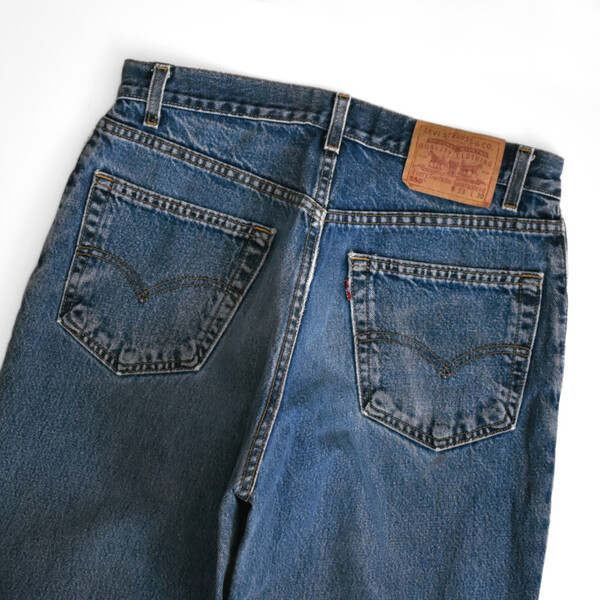 良色 33×30 USA製 Levi’s リーバイス 550 リラックスフィット ジーンズ デニムパンツ 赤タブ 90s 00s 554 サンアントニオ工場 vintage